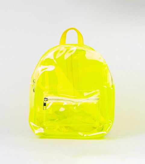 Yellow Bags Mustard Handbags New Look Yellow Neon Tinted Clear Backpack