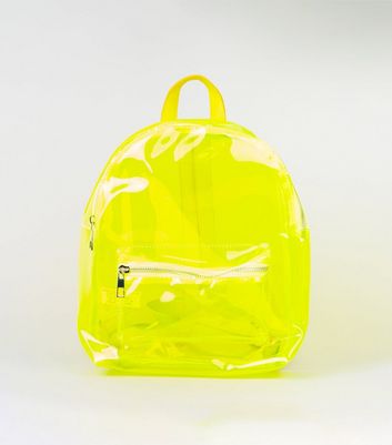 neon yellow clear bag