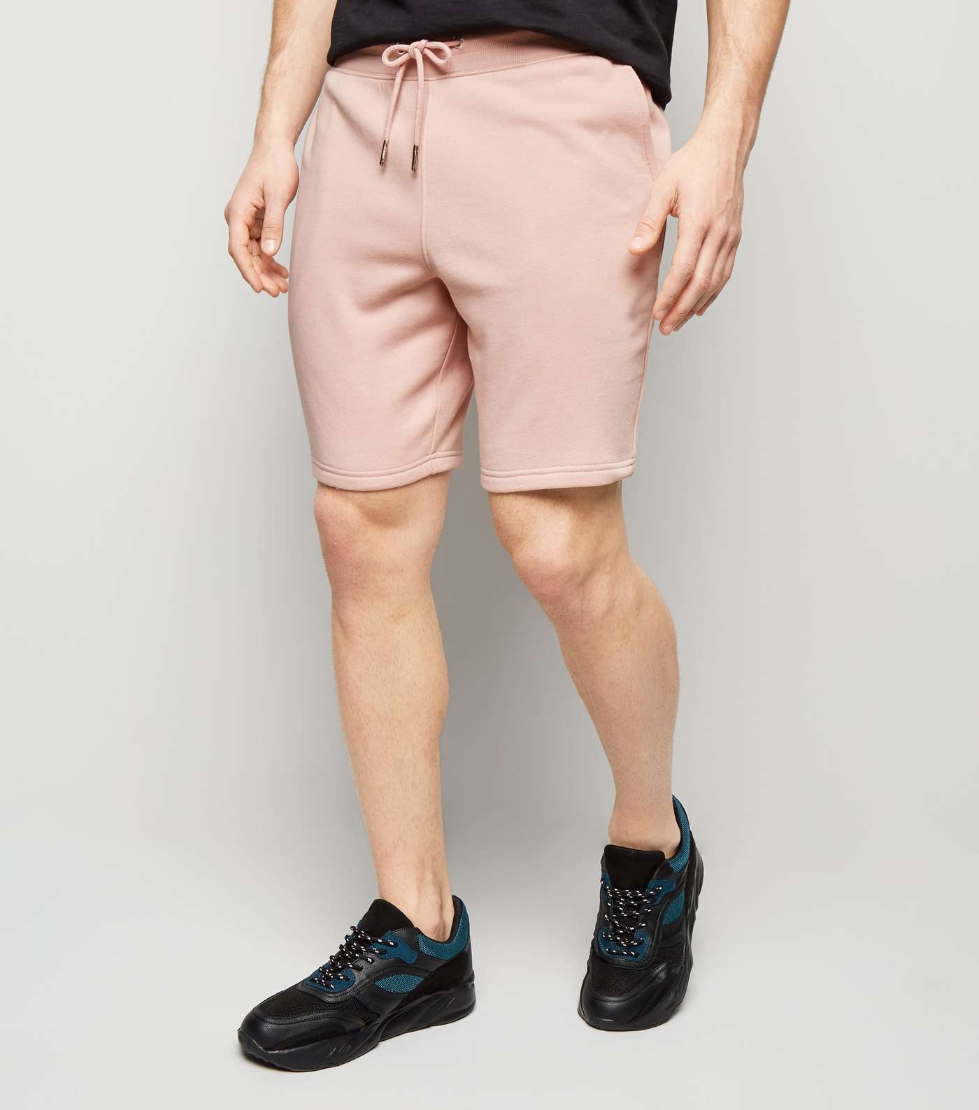 Pink Drawstring Waist Jersey Shorts