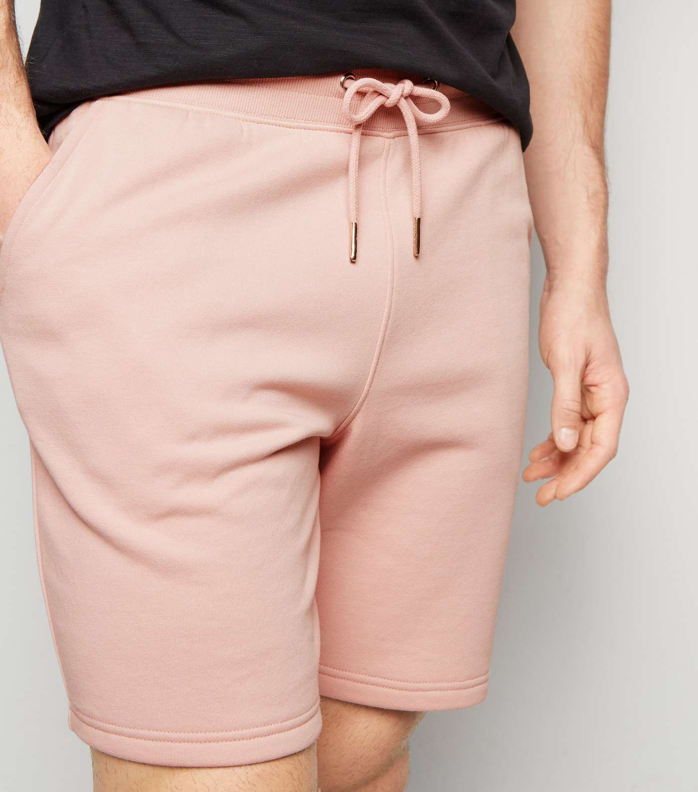 Pink Drawstring Waist Jersey Shorts Image 5