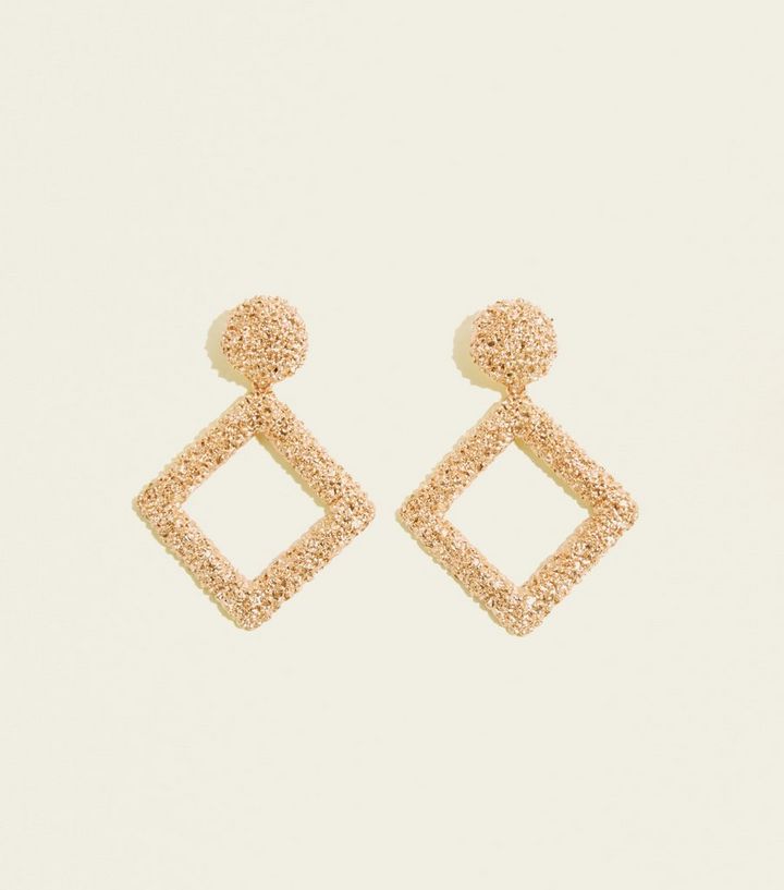 Gold Textured Diamond Shaped Drop Earrings Add To Saved Items Remove From Gold Textured Diamond Shaped Drop Earrings Add To Saved Items Remove From