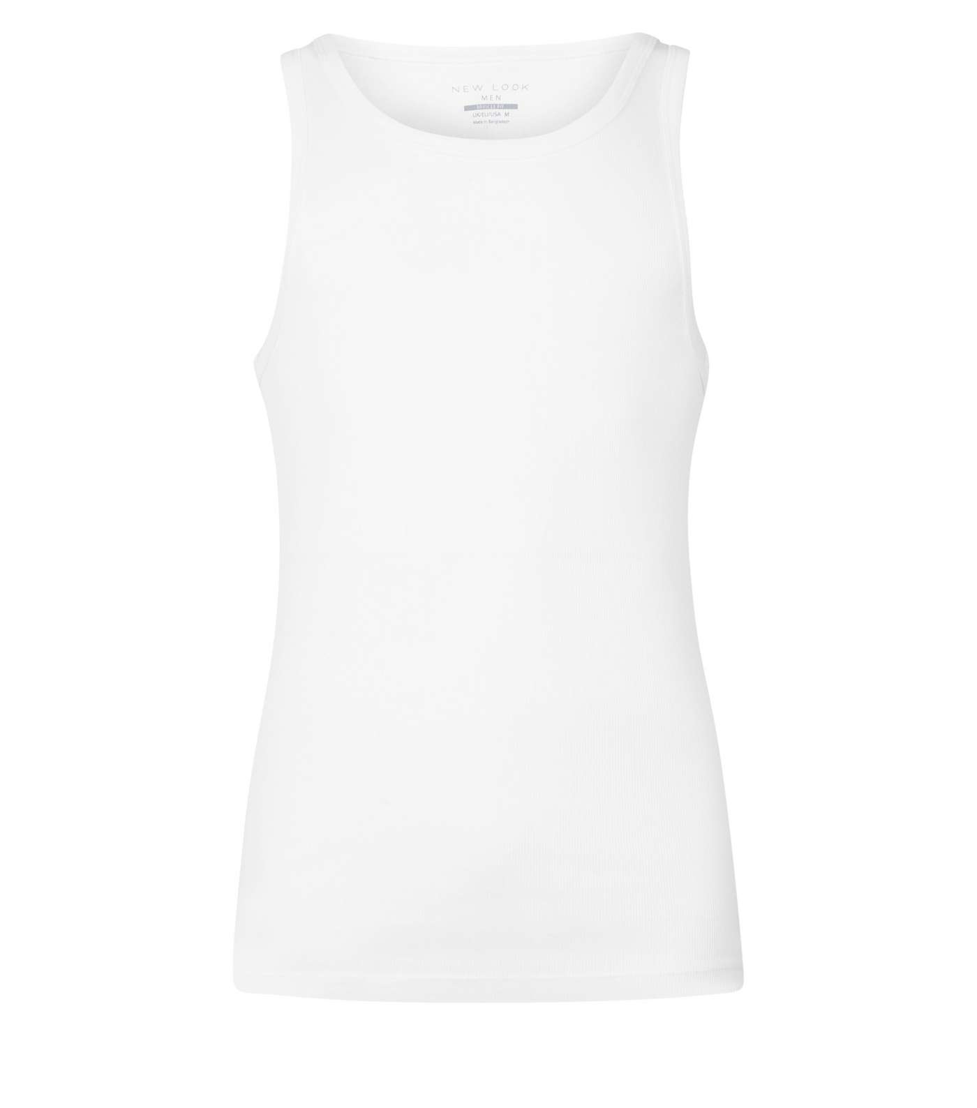 White Marl Ribbed Muscle Fit Vest Image 4
