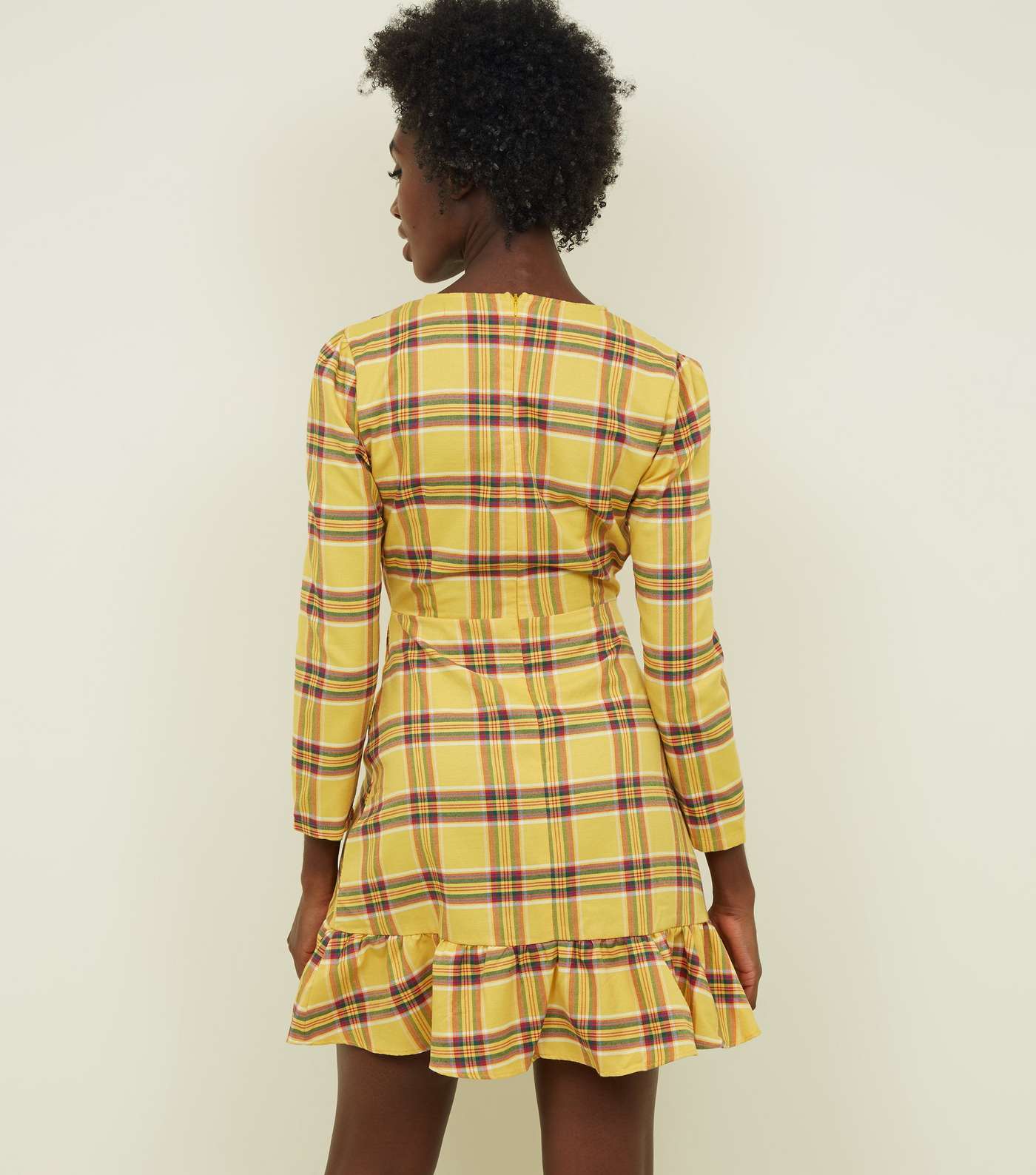 Tokyo Doll Yellow Check Wrap Front Frill Dress Image 5