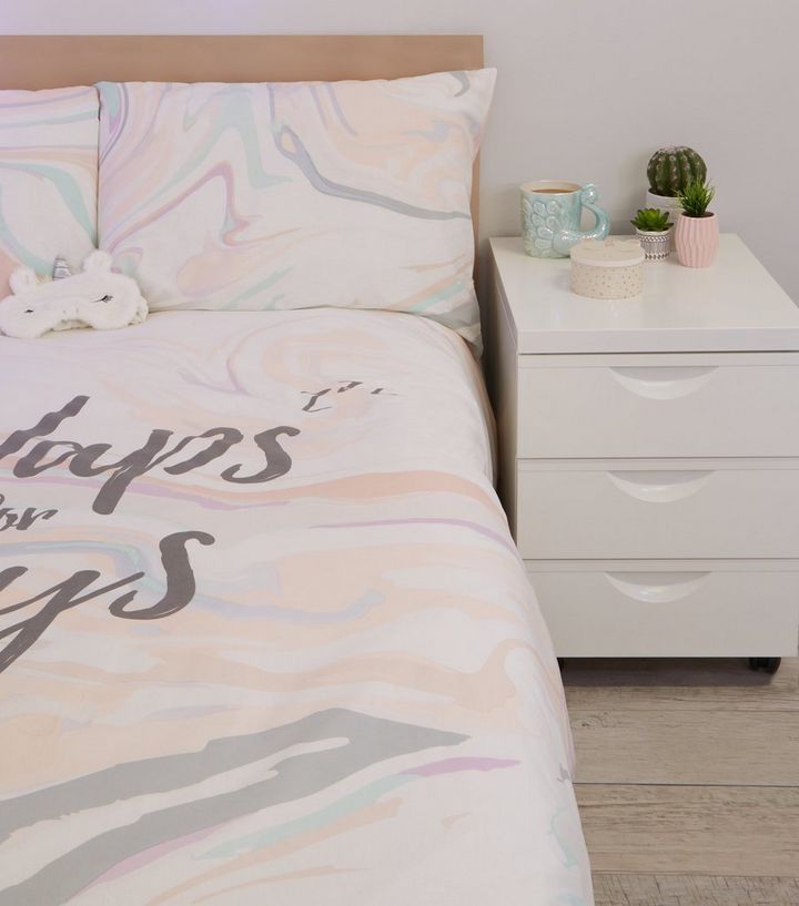 Pink Naps Marble Print Cotton Single Duvet Set Add To Saved Items Remove From