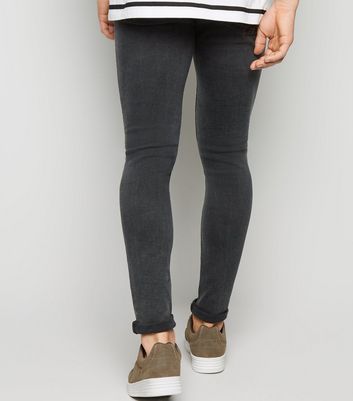 Image of Black Washed Super Skinny Jeans New Look