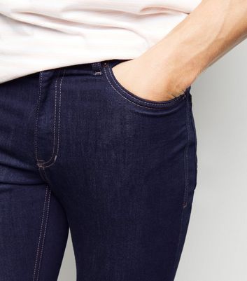 Image of Navy Rinse Wash Skinny Stretch Jeans New Look