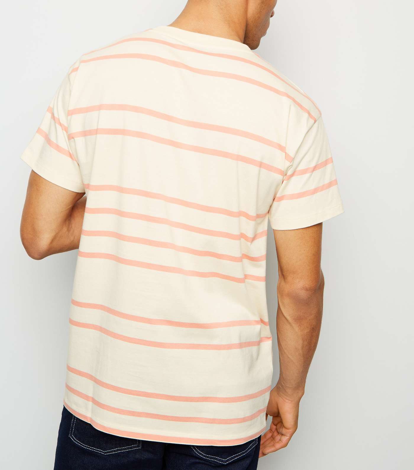 Pale Pink Stripe Short Sleeve T-Shirt Image 3