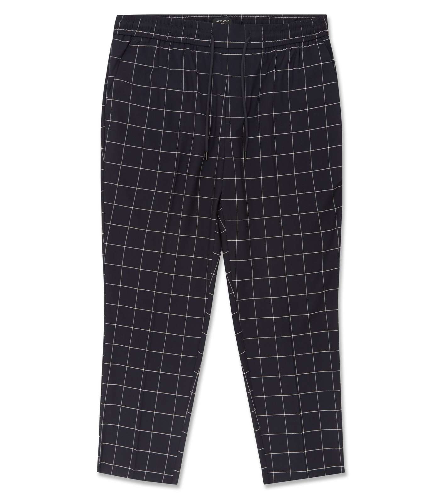 Navy Grid Check Slim Crop trousers Image 4