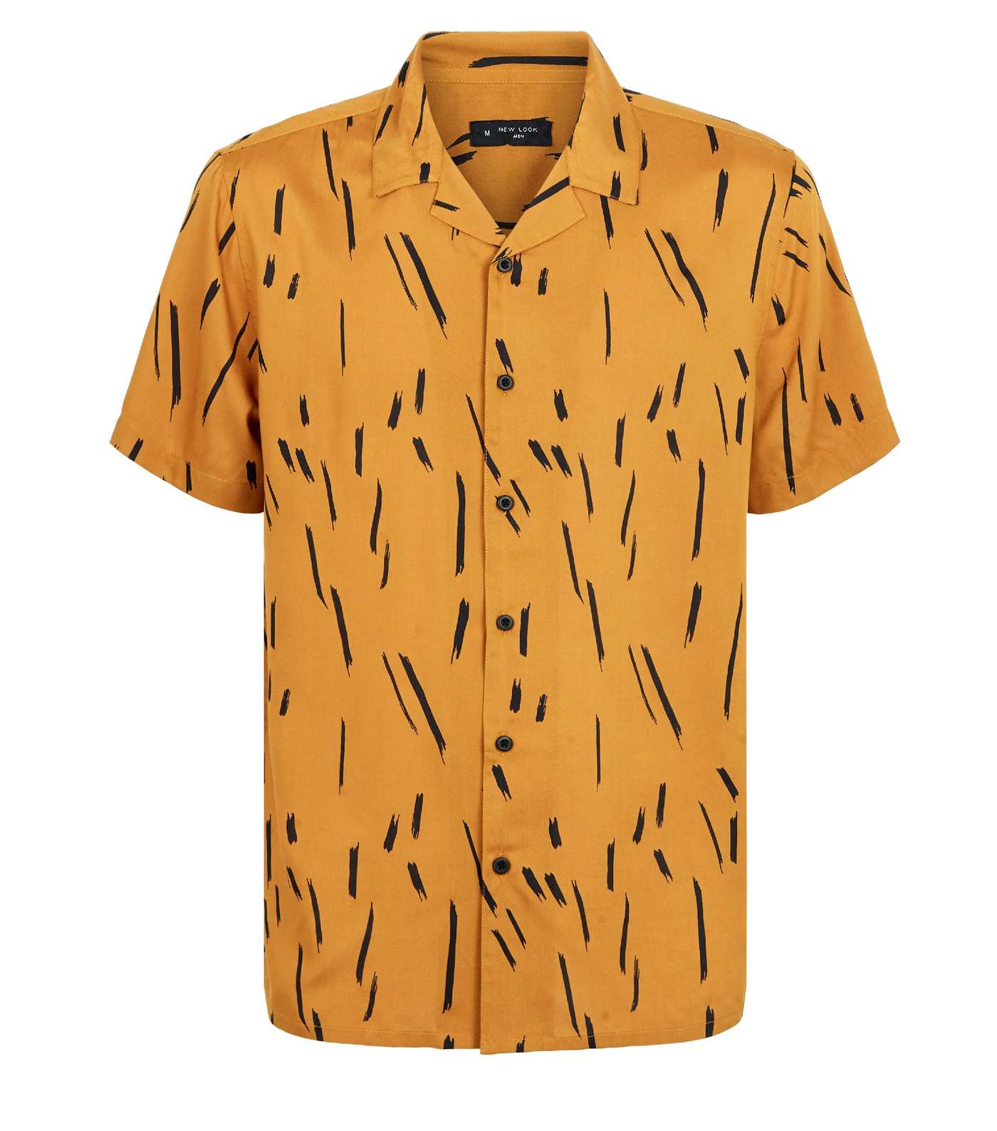 Mustard Brush Stroke Print Short Sleeve Shirt Image 4