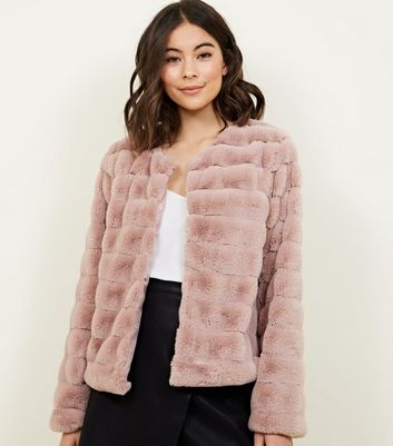 new look pink fur coat