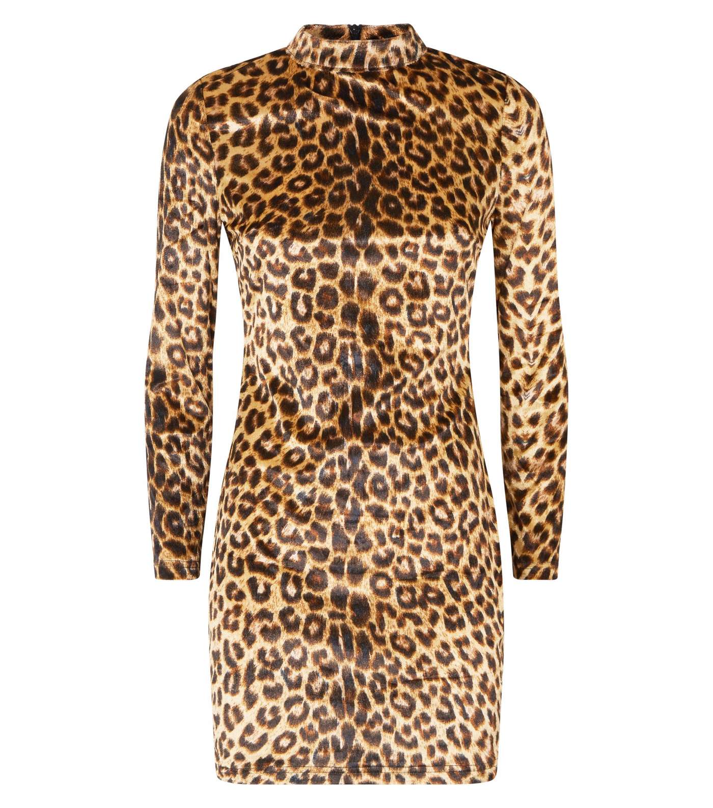 Parisian Brown Leopard Print Velvet Dress  Image 4