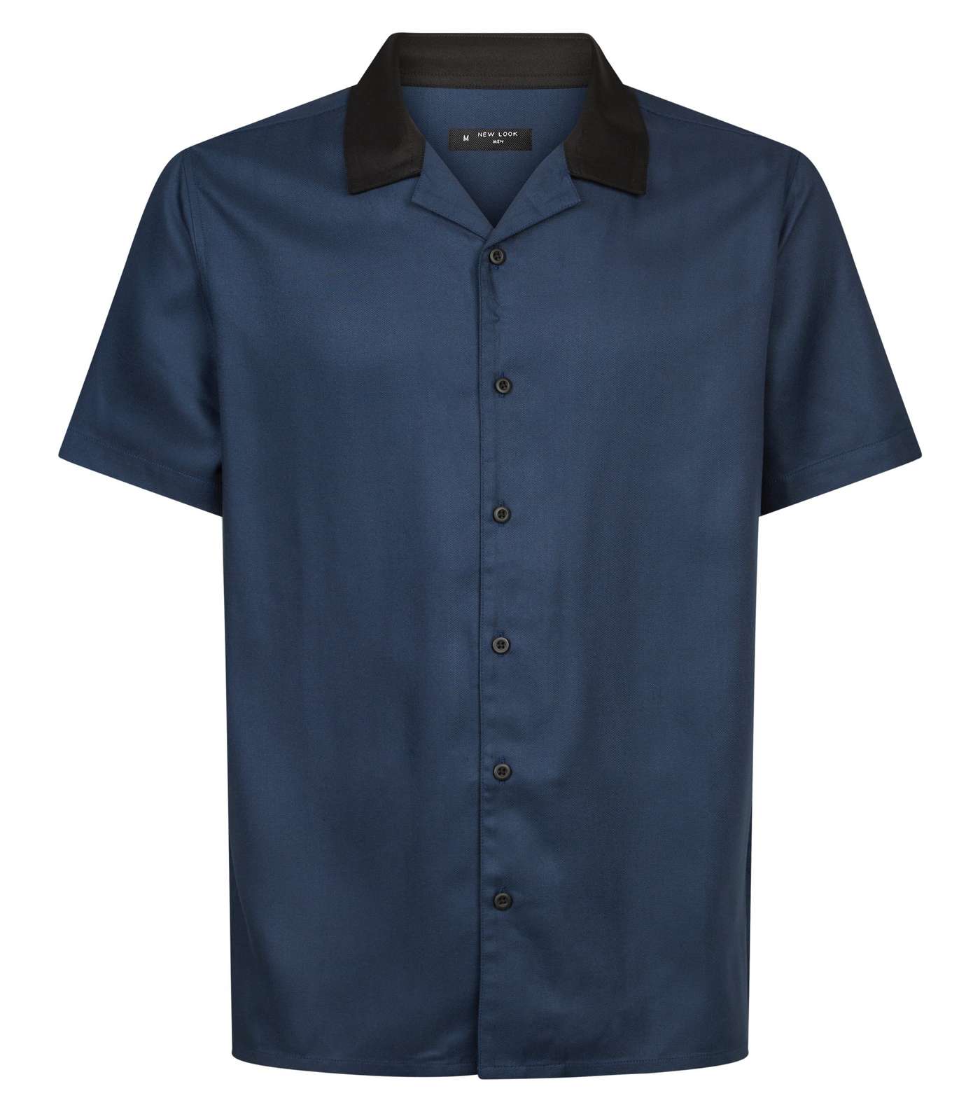 Bright Blue Contrast Collared Shirt Image 4