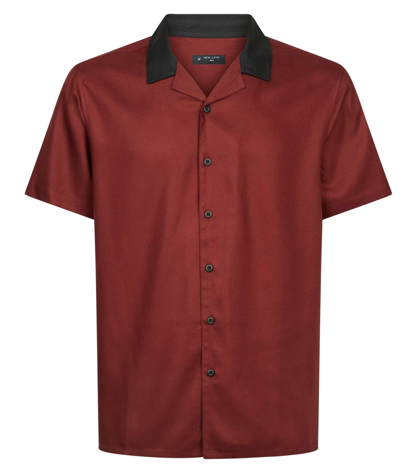 Burgundy Contrast Collared Shirt Image 4
