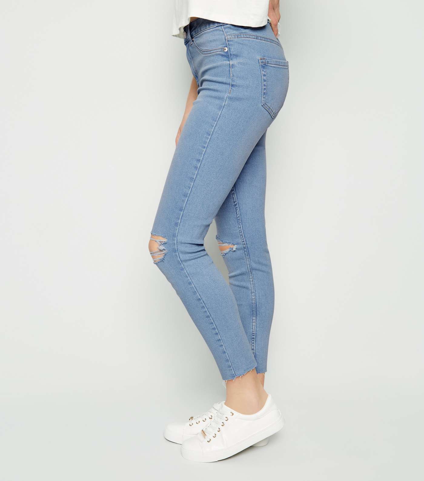 Bright Blue Bleach Wash Ripped Jenna Jeans Image 5