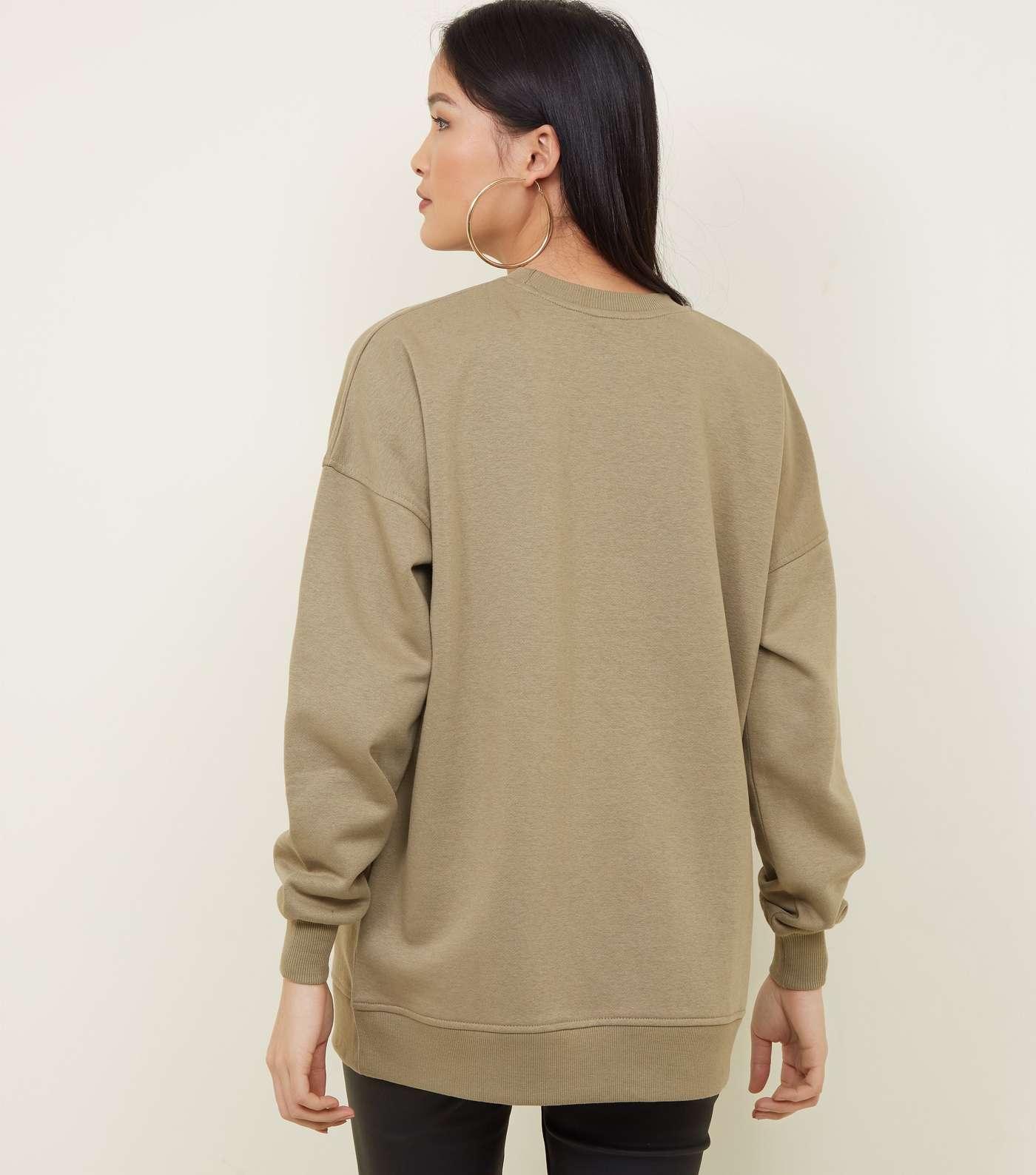 Khaki Longline Sweatshirt  Image 3