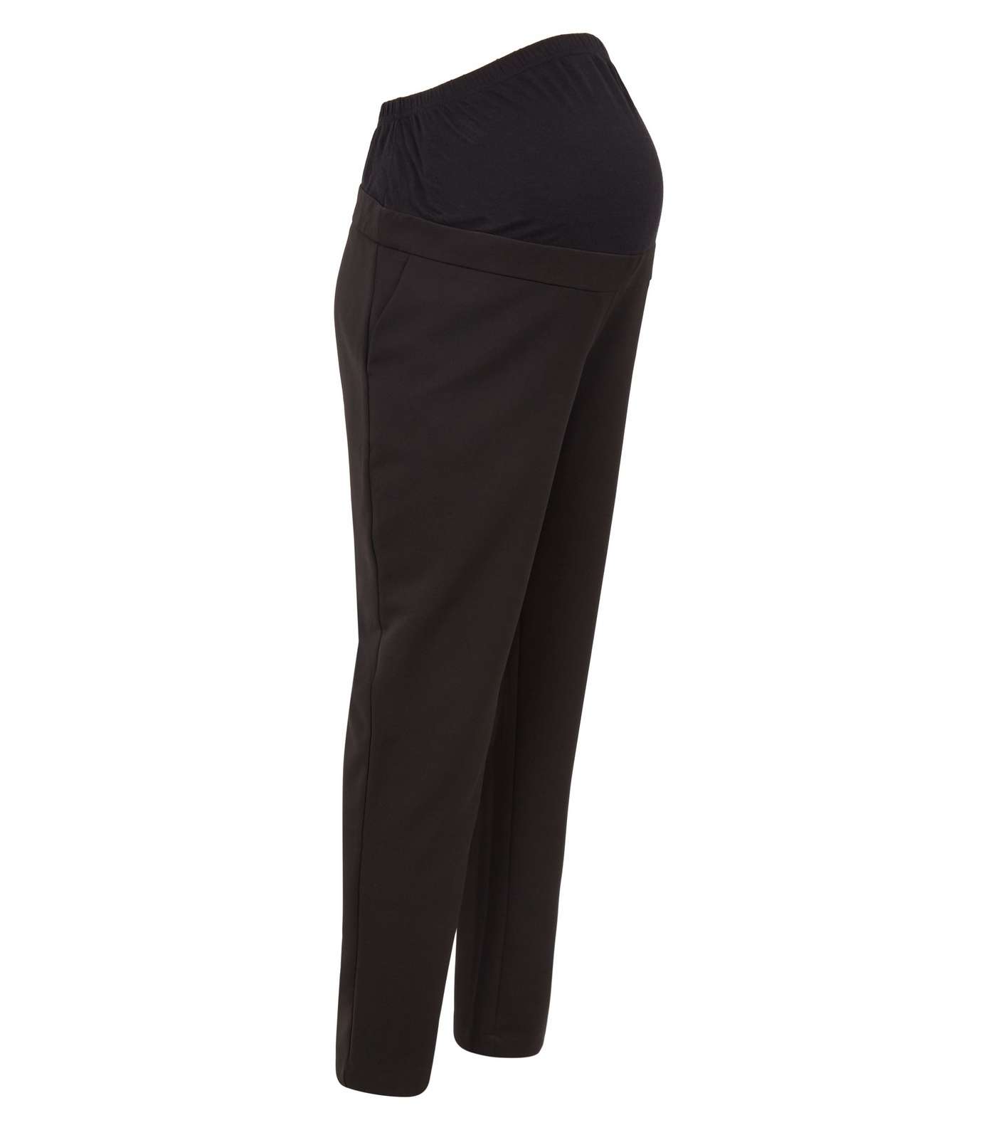 Maternity Black Lightweight Over Bump Trousers Image 4