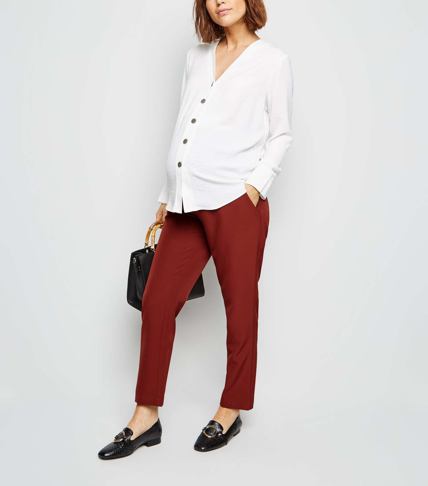 Maternity Rust Lightweight Over Bump Trousers
