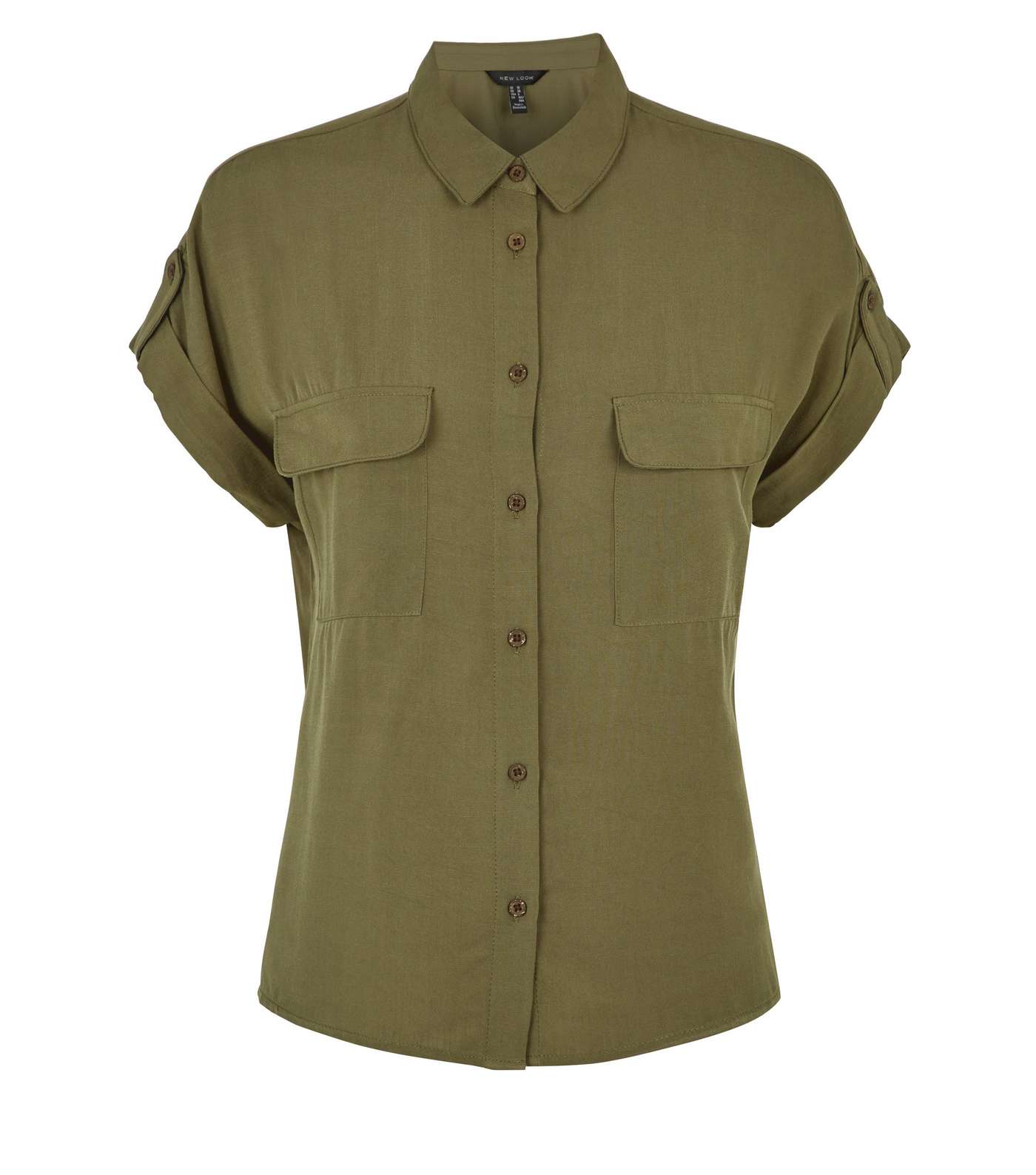 Khaki Pocket Front Short Sleeve Shirt Image 4