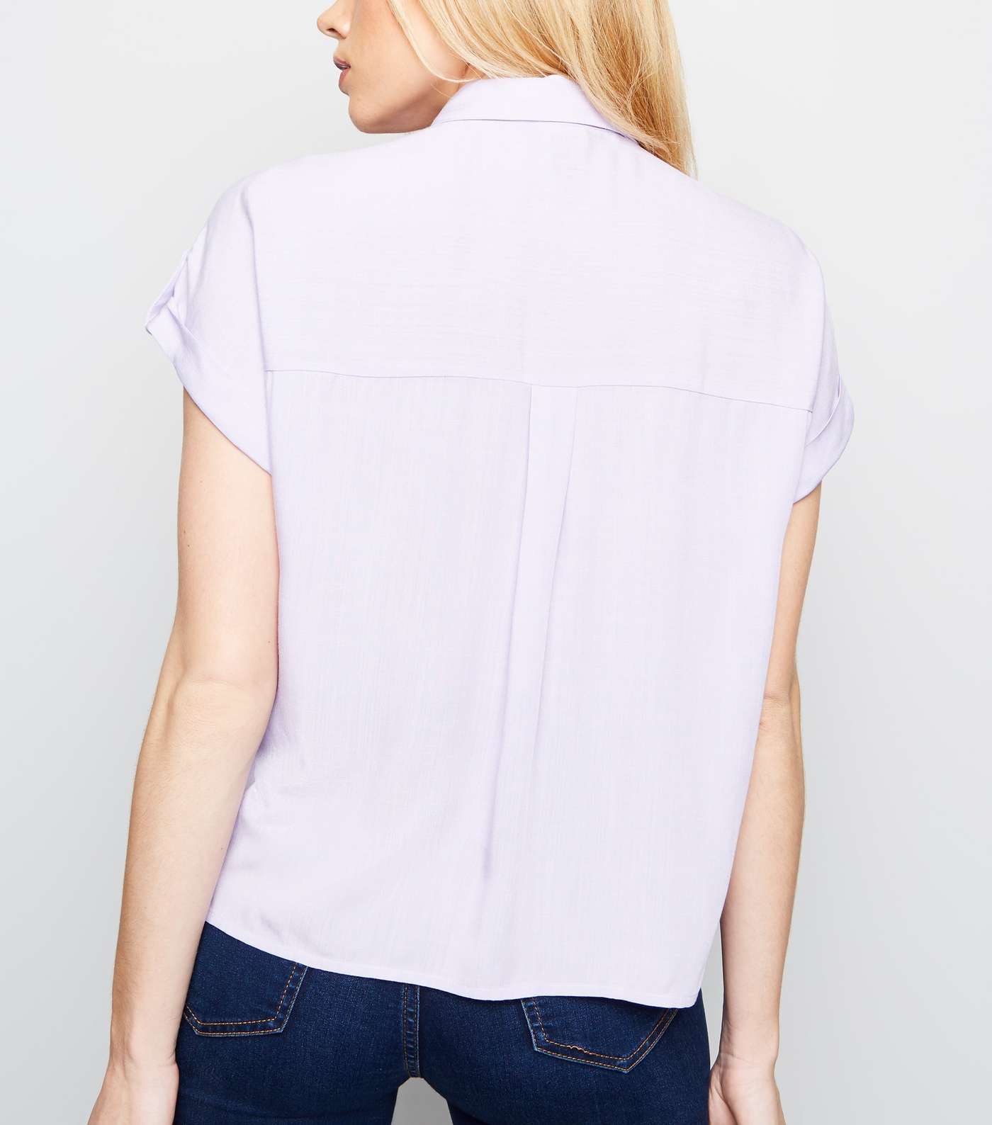 Lilac Pocket Front Short Sleeve Shirt Image 5