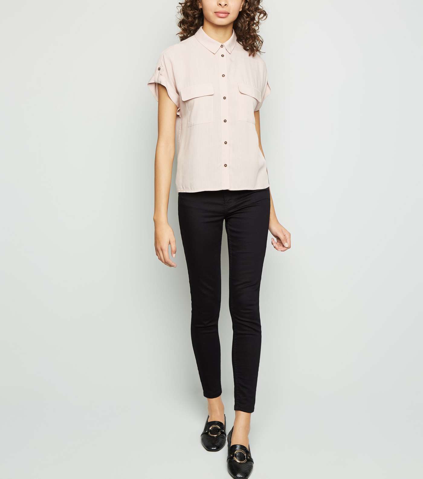 Mid Pink Pocket Front Short Sleeve Shirt Image 2