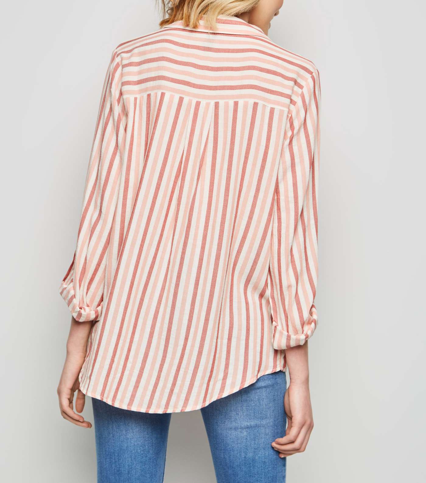 Pink Stripe Pocket Front Overhead Shirt Image 3