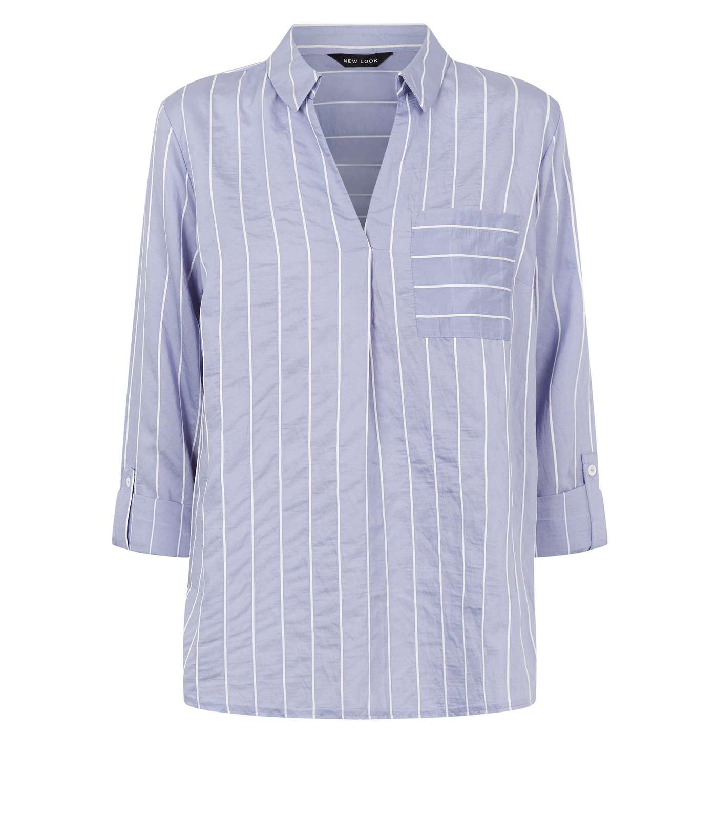 Blue Stripe Long Sleeve Overhead Shirt Image 4