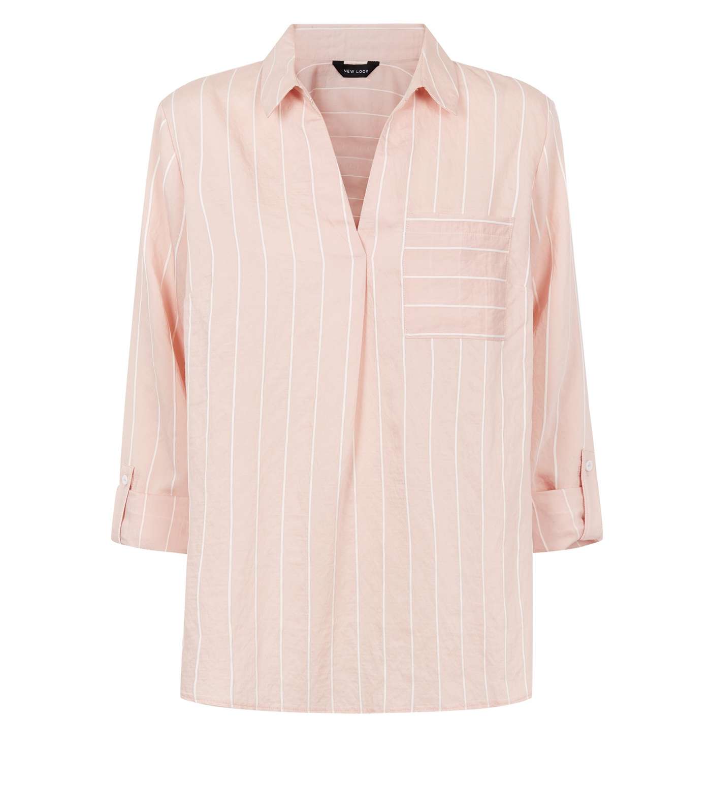 Pink Stripe Long Sleeve Overhead Shirt Image 4