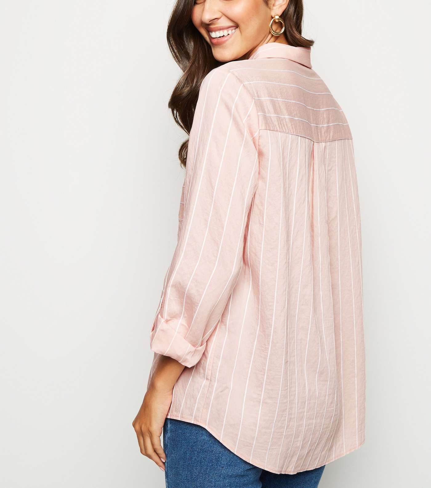 Pink Stripe Long Sleeve Overhead Shirt Image 2
