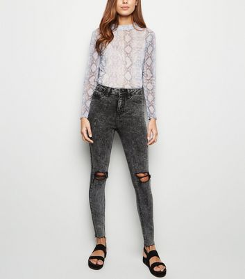 Black Acid Wash Hallie Super Skinny 