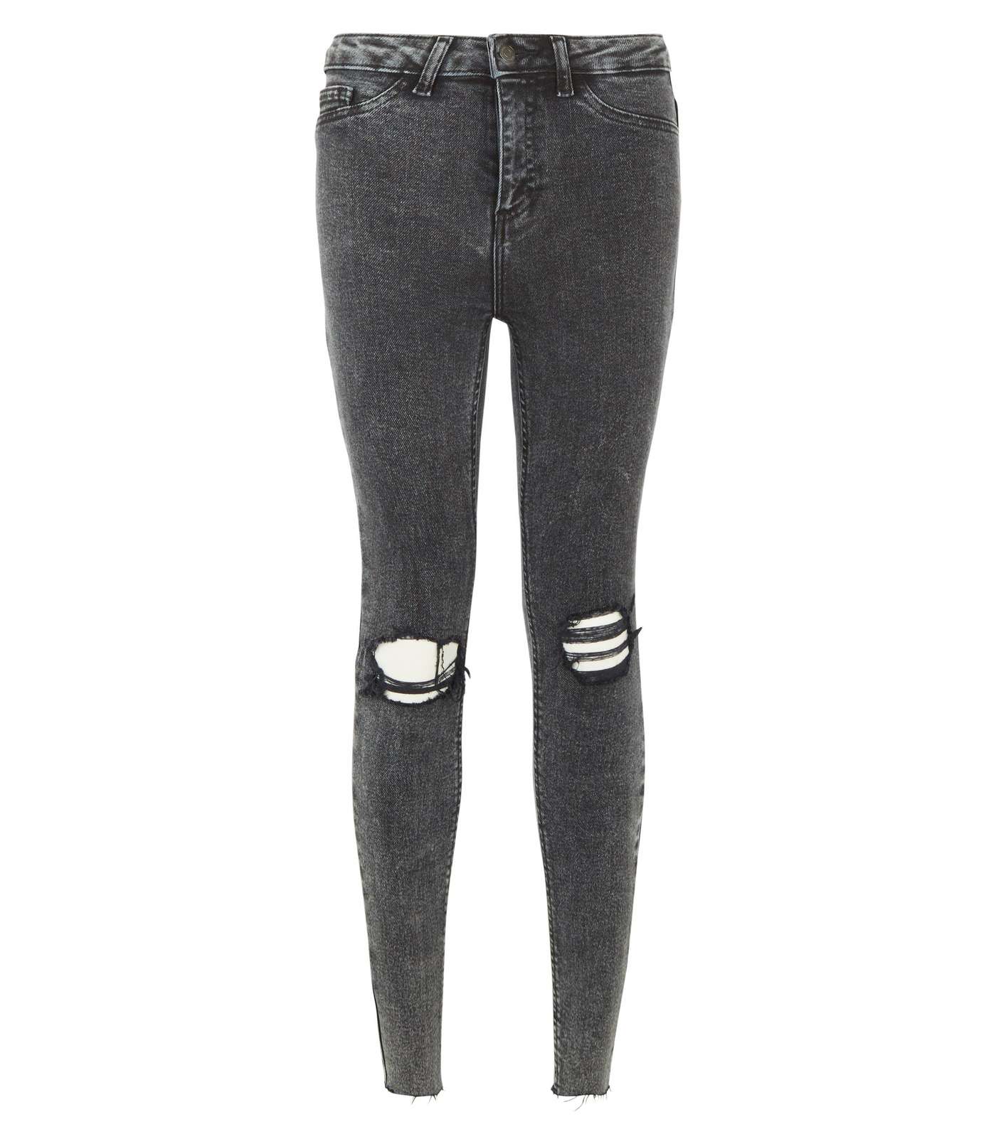 Black Acid Wash Hallie Super Skinny Jeans Image 4