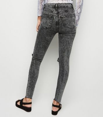 Black Acid Wash Hallie Super Skinny 