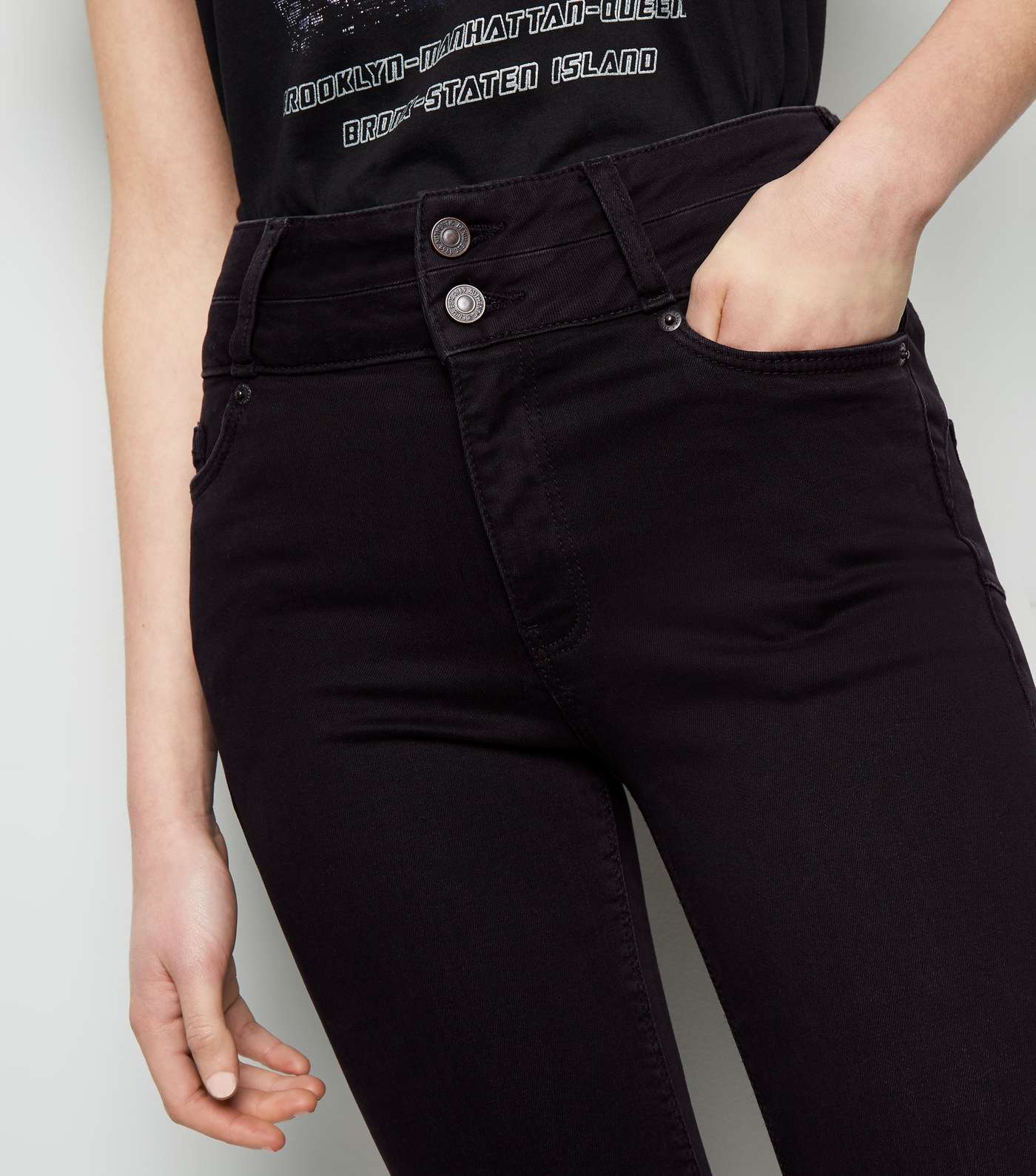 Black High Waist Skinny 'Lift & Shape' Jeans Image 5