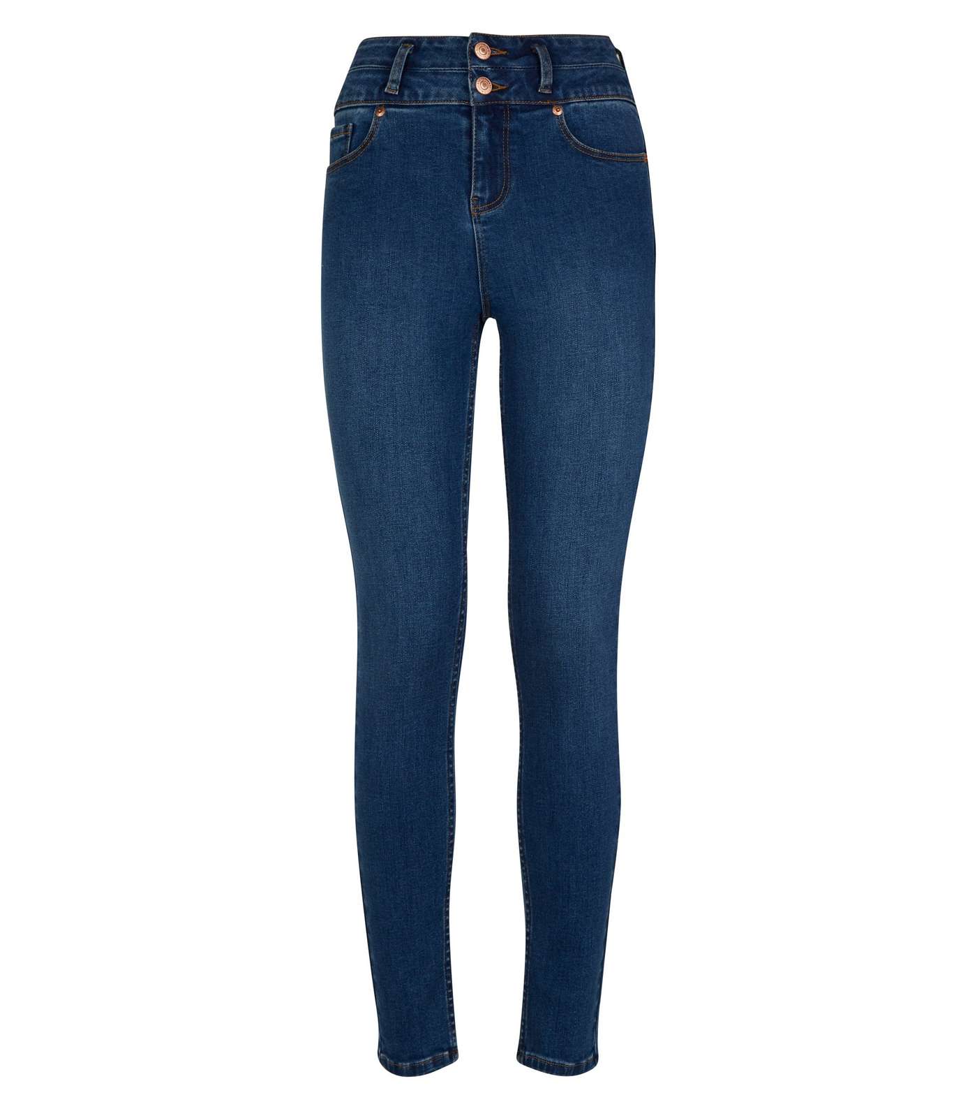 Blue High Waist 'Lift & Shape' Skinny Jeans Image 4