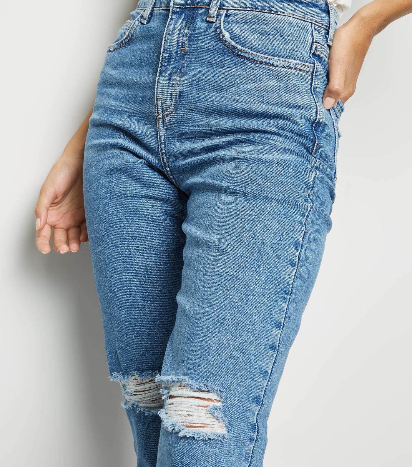 Blue Ripped Tori Mom Jeans  Image 5