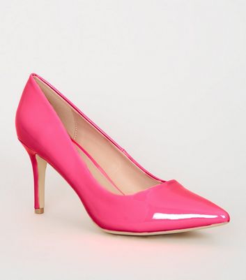 bright pink court heels