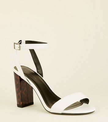 white block heels new look