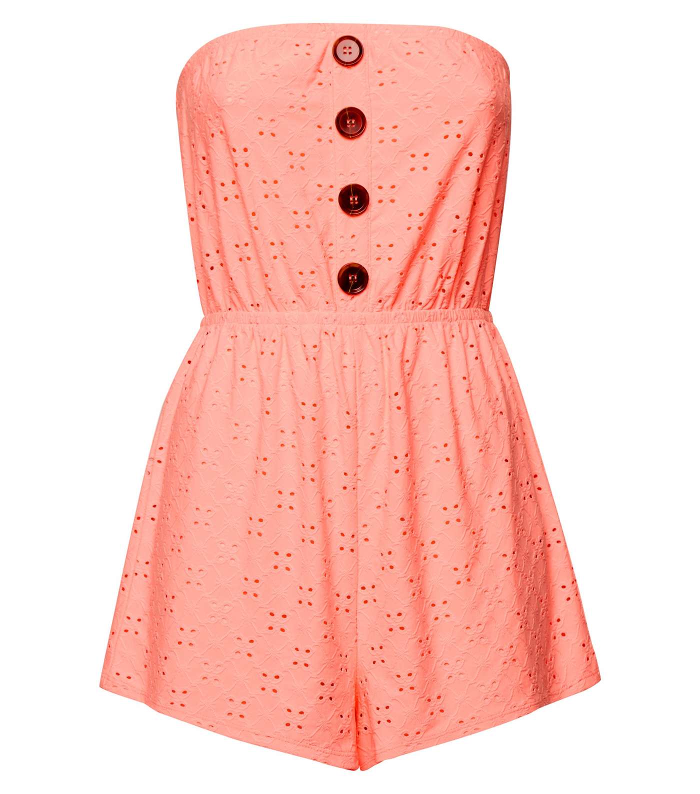 Coral Broderie Bandeau Playsuit Image 4