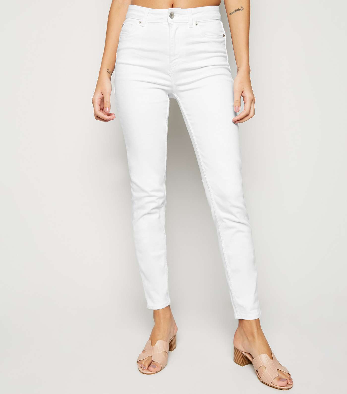 White High Waist 'Lift & Shape' Skinny Jeans Image 2