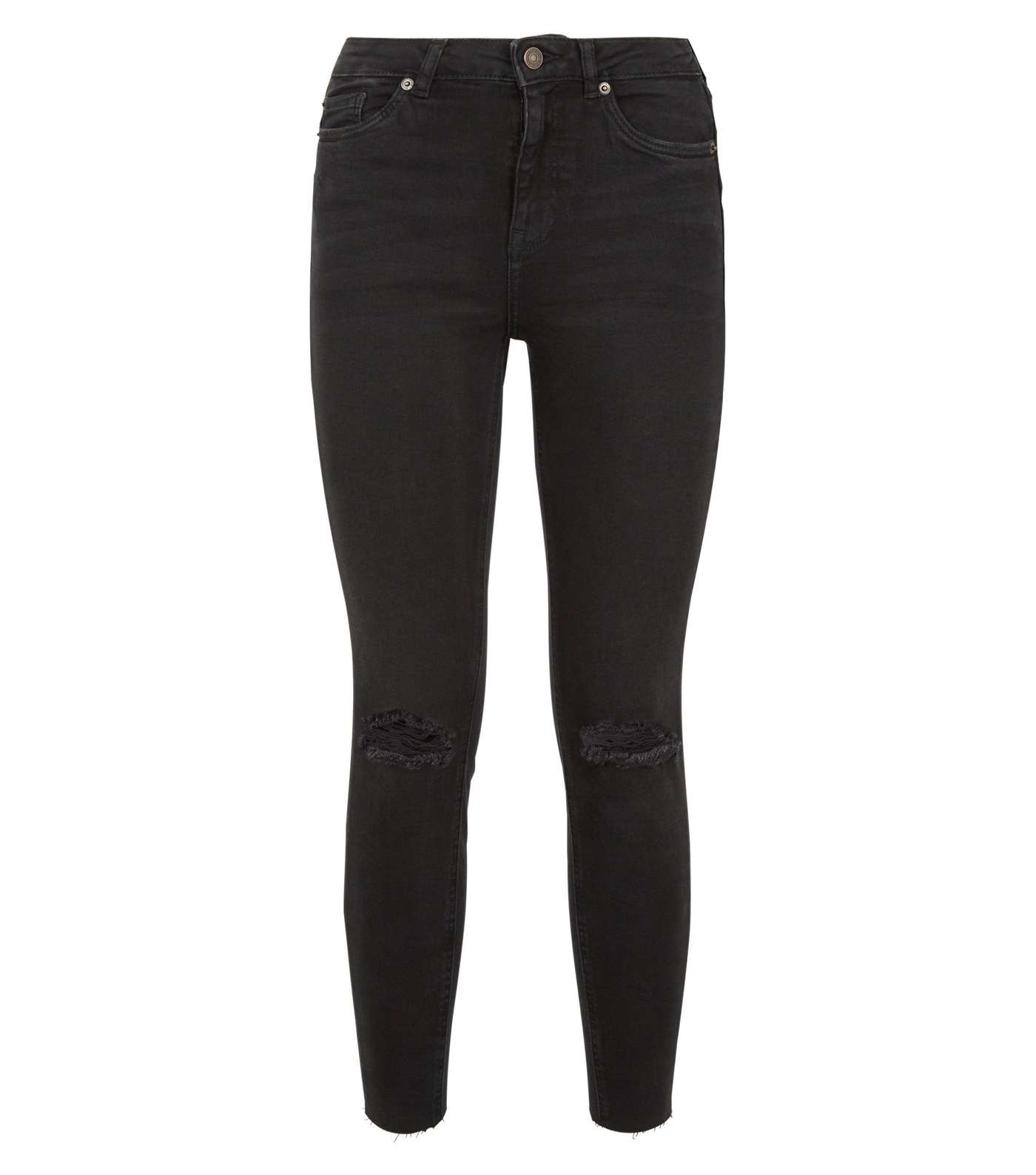 Black Lift & Shape Ripped Jenna Skinny Jeans Image 4
