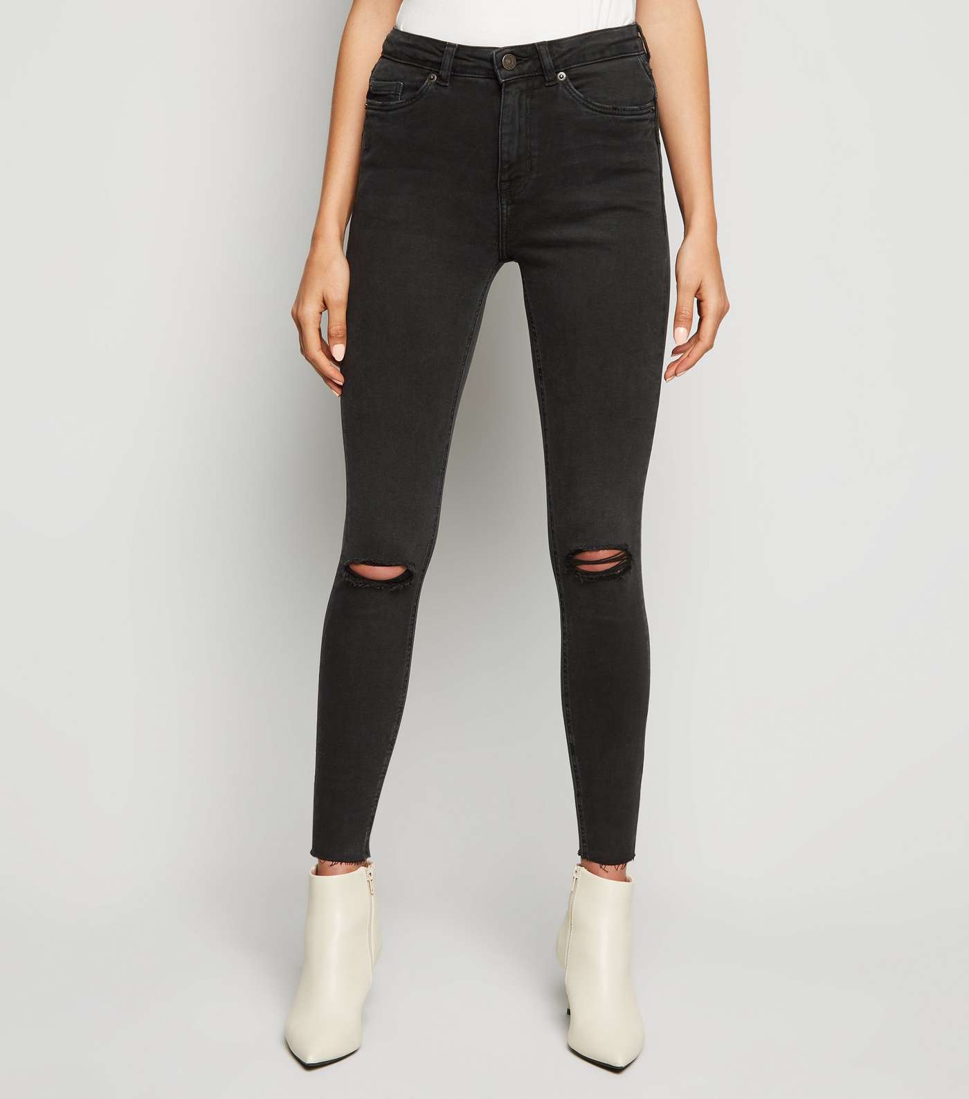 Black Lift & Shape Ripped Jenna Skinny Jeans Image 2