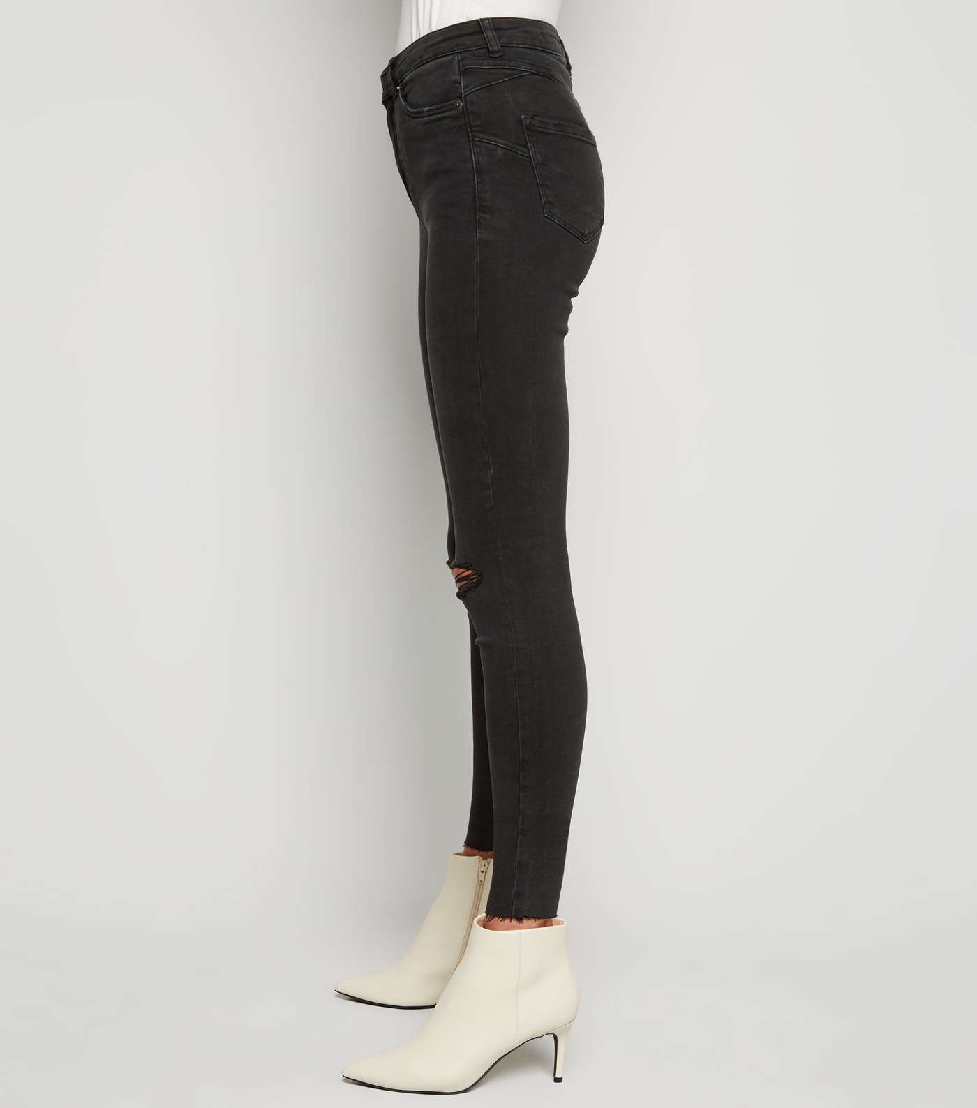 Black Lift & Shape Ripped Jenna Skinny Jeans Image 5