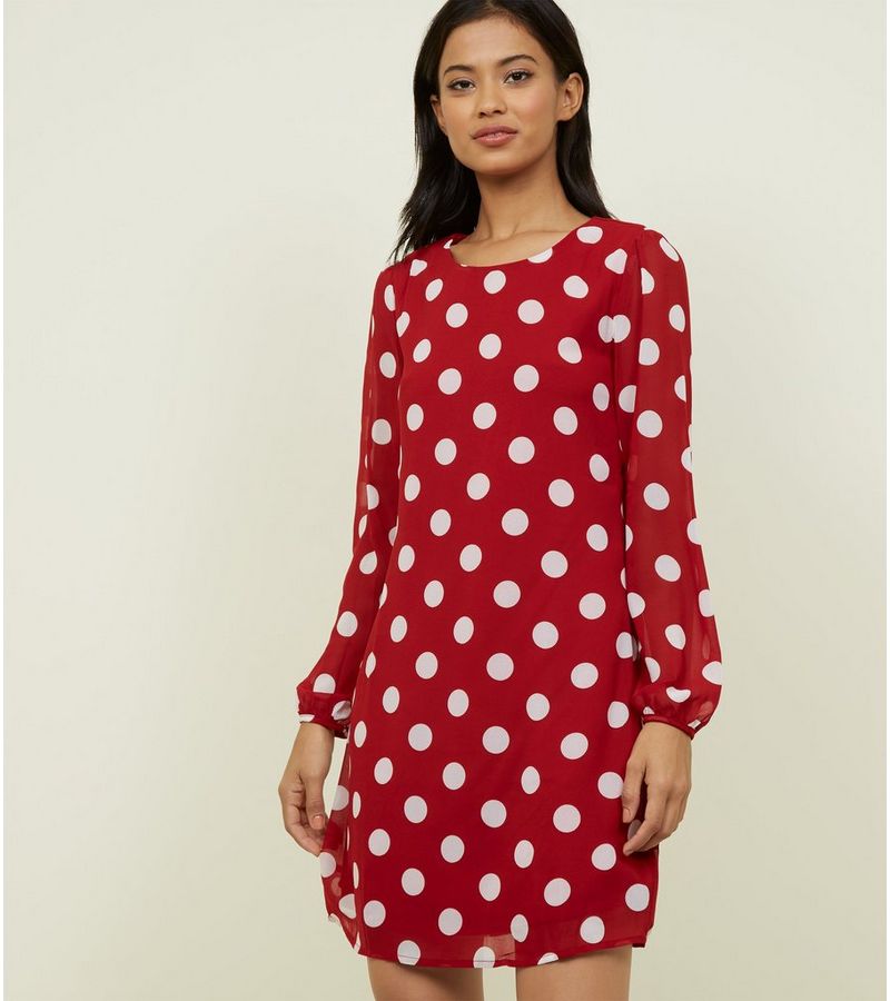 New Look Blue Vanilla Red Spot Print Swing Dress at £25 | love the brands