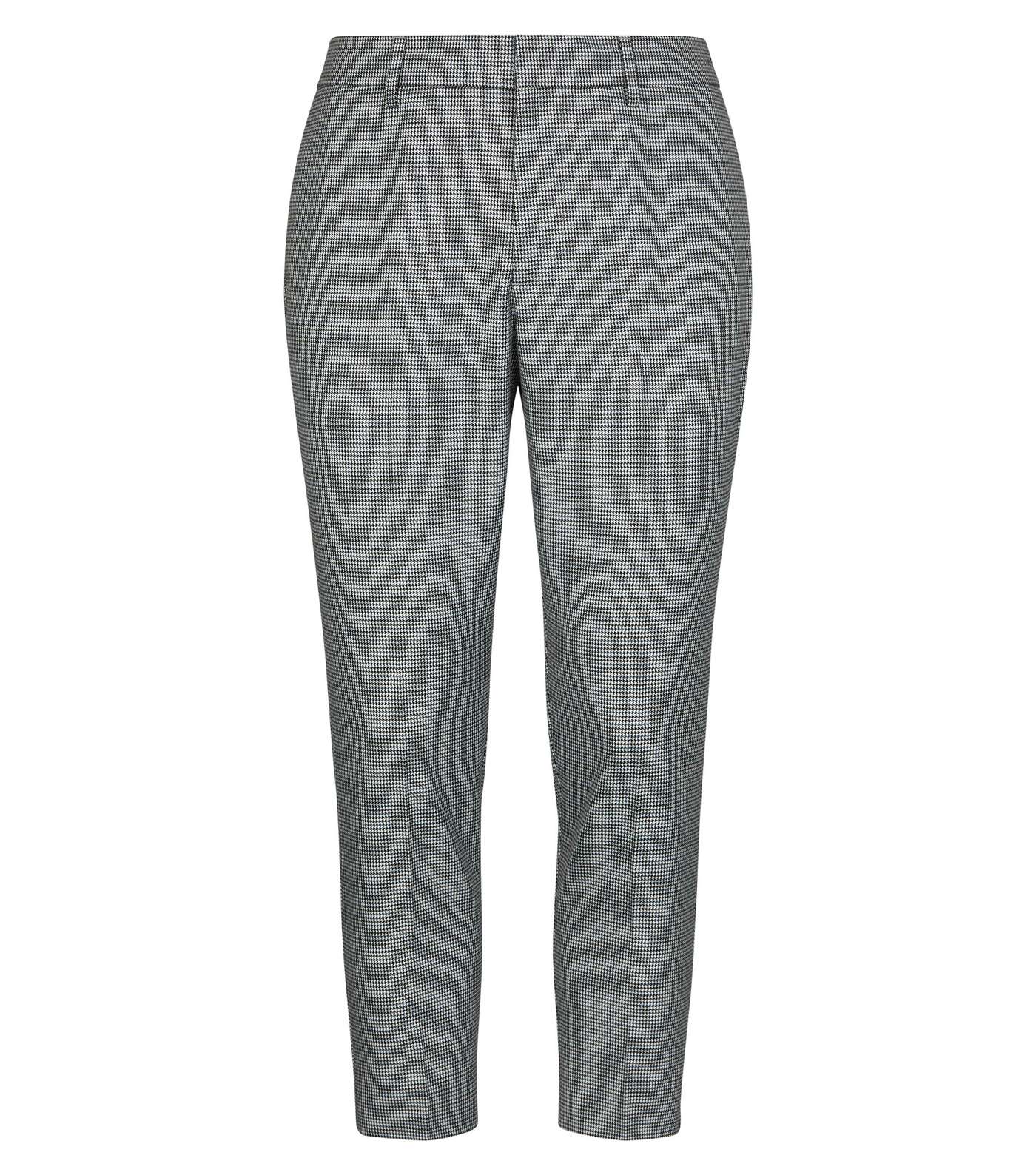 Black Dogtooth Check Pull-On Trousers Image 4