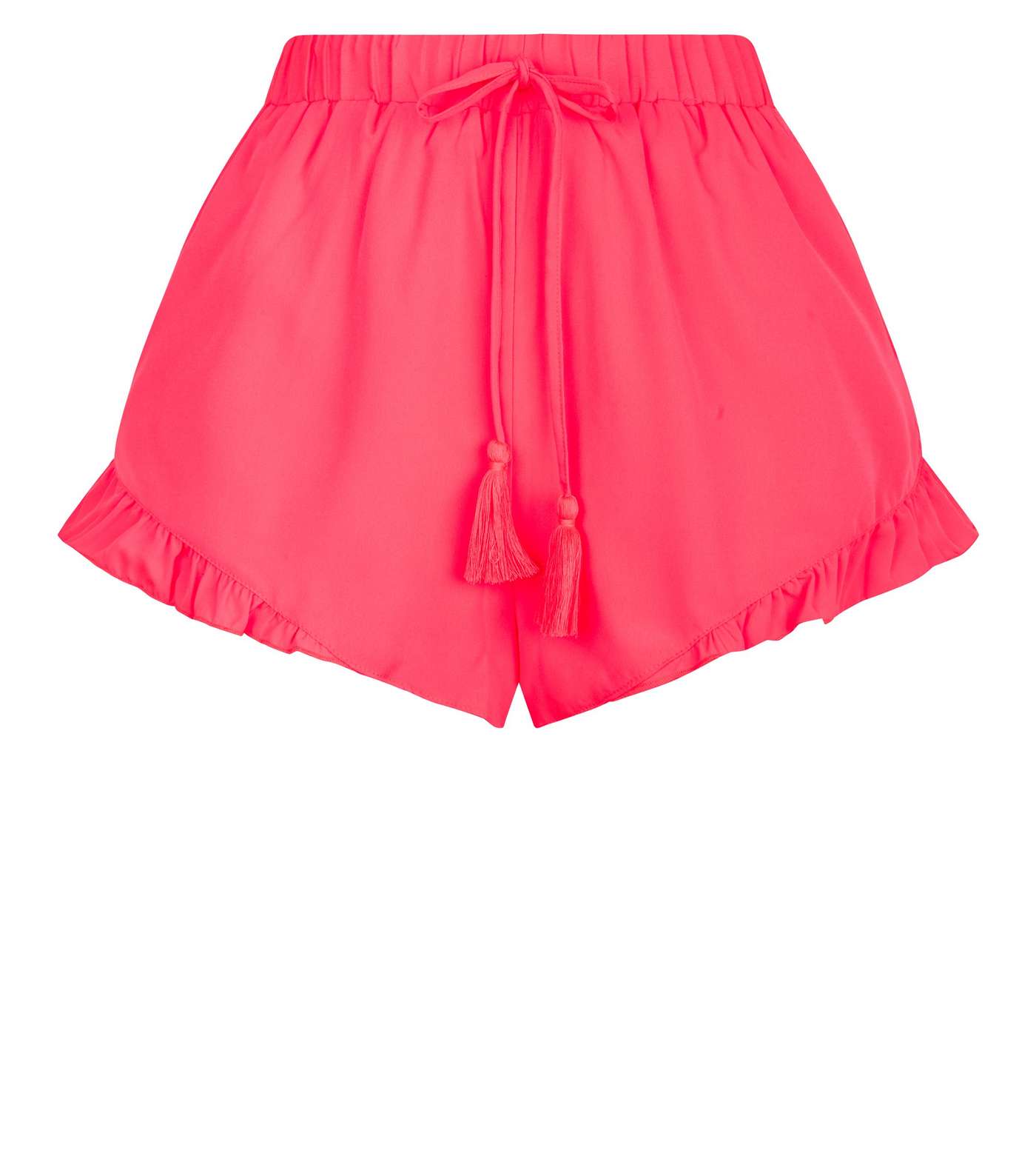 Bright Pink Frill Beach Shorts  Image 3