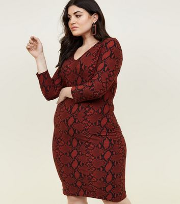 new look red bodycon dress
