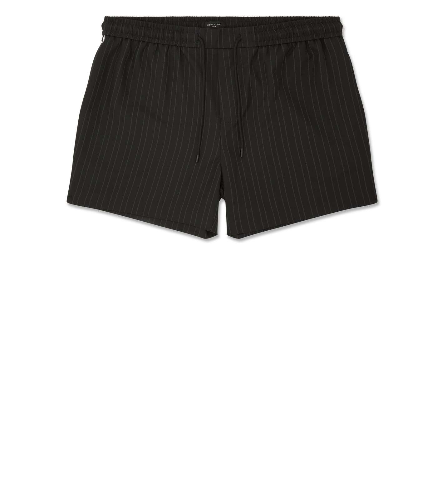 Black Pinstripe Side Piped Shorts Image 4