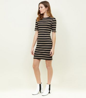 striped bodycon mini dress