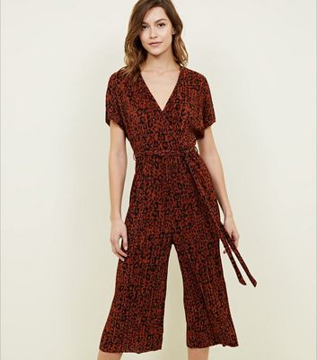 orange leopard jumpsuit