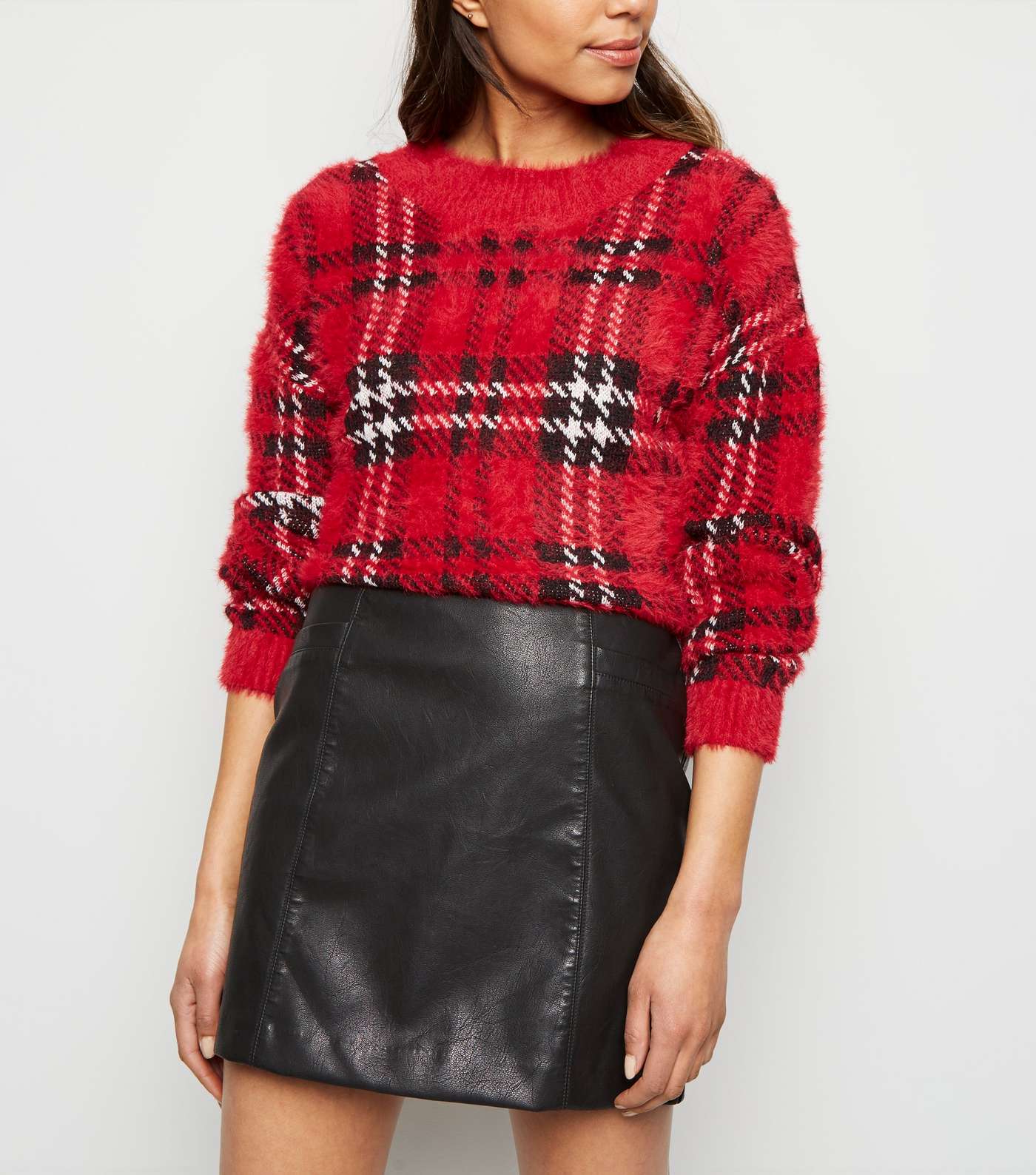 Black Leather-Look Mini Skirt 