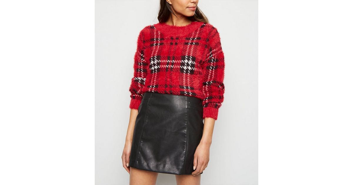 12250 Black Leather Look Mini Skirt